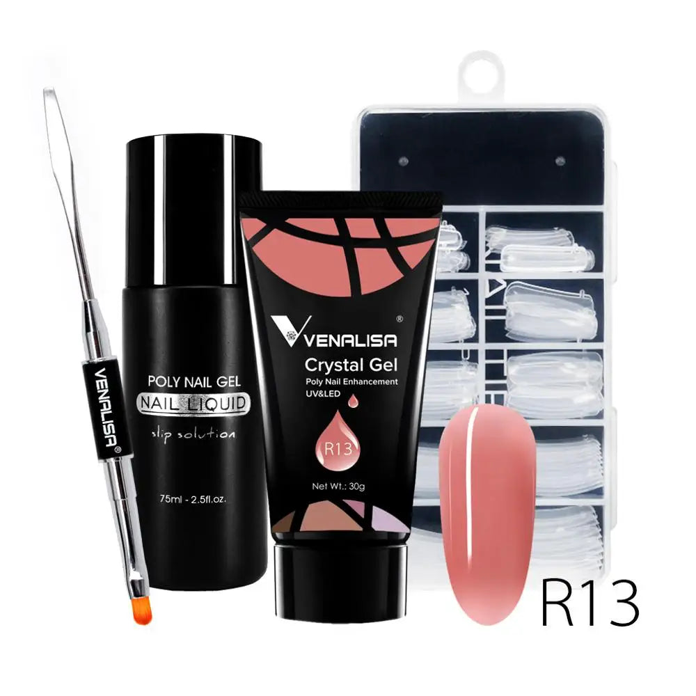 Venalisa Poly Nail Gel Kit Nail Design Building Nail Gel Acrylic Transparent Crystal Coumuflage Set Nail Extend Jelly Gel Polish