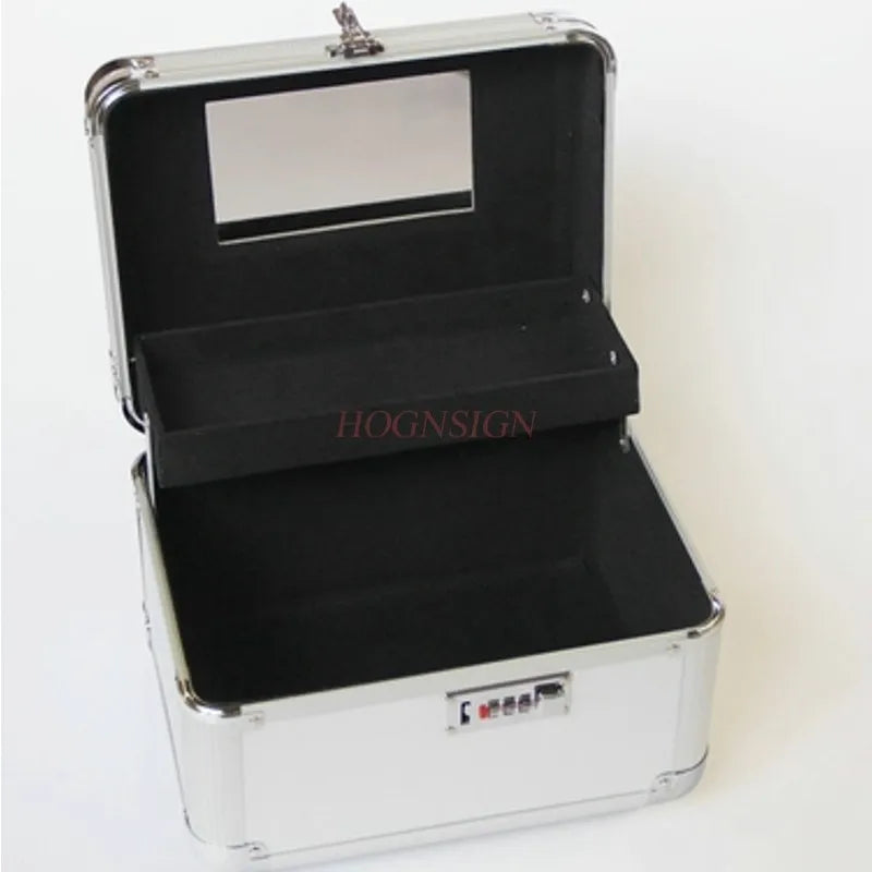 Medium Single Lock Double Mirror Cosmetic Case Storage Box Tattoo Nail Art Foot Sauna Sauna Kit With Makeup Suitcase Sale