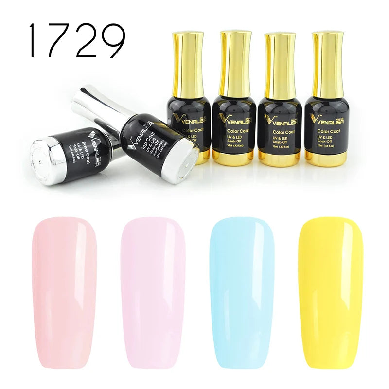Venalisa Jelly Pink Kit 12ml Gel Nail Polish Full Coverage Platinum Pigment Fall Color Gorgeous Color Soak Off UV LEDGel Varnish