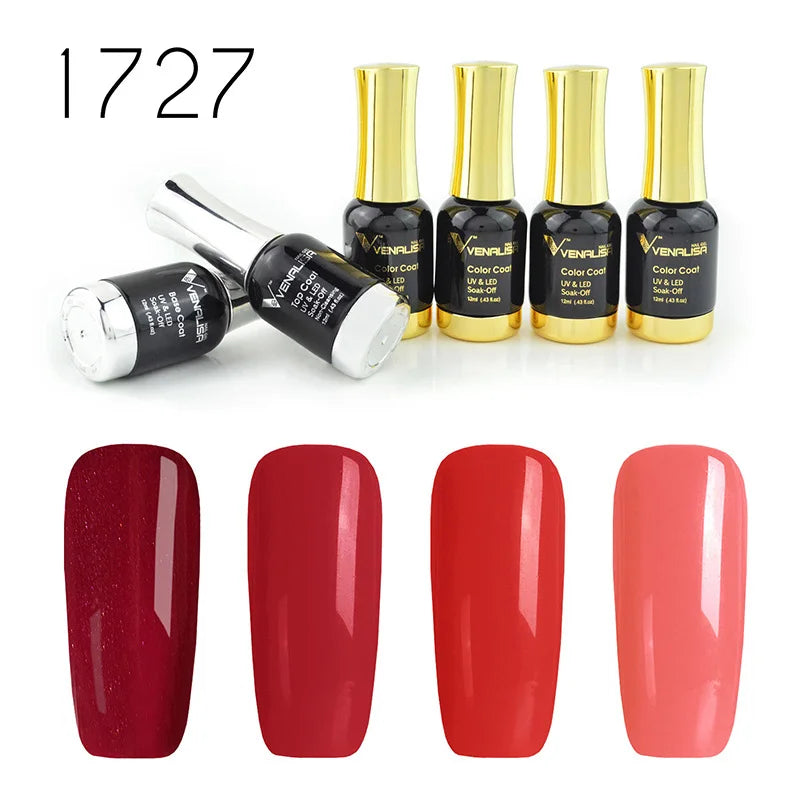 Venalisa Jelly Pink Kit 12ml Gel Nail Polish Full Coverage Platinum Pigment Fall Color Gorgeous Color Soak Off UV LEDGel Varnish