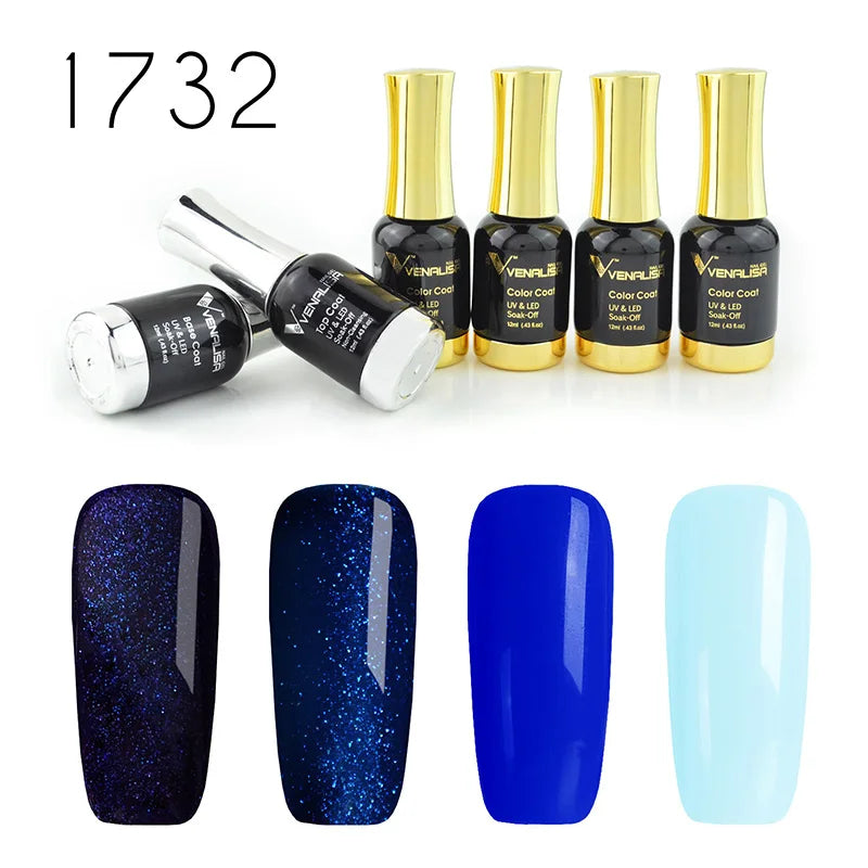 Venalisa Jelly Pink Kit 12ml Gel Nail Polish Full Coverage Platinum Pigment Fall Color Gorgeous Color Soak Off UV LEDGel Varnish