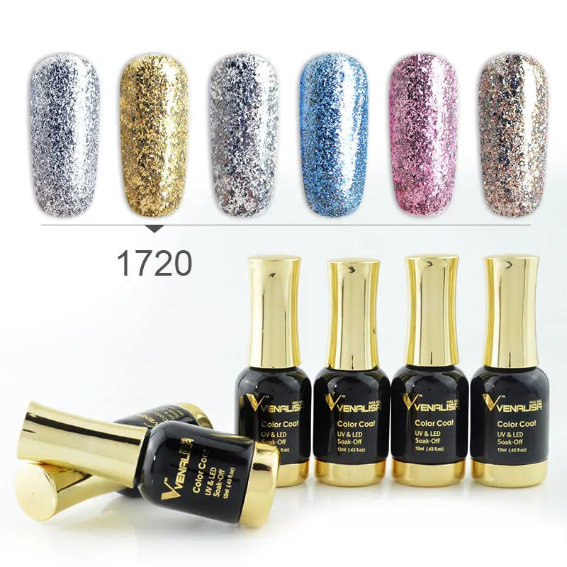 Venalisa Jelly Pink Kit 12ml Gel Nail Polish Full Coverage Platinum Pigment Fall Color Gorgeous Color Soak Off UV LEDGel Varnish