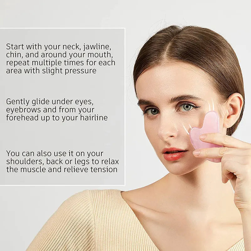 Rose Quartz Face Jade Roller Massagers Guasha Set Gua Sha Tools Natural Stone Gouache Scraper For Facial Massage Beauty Tool