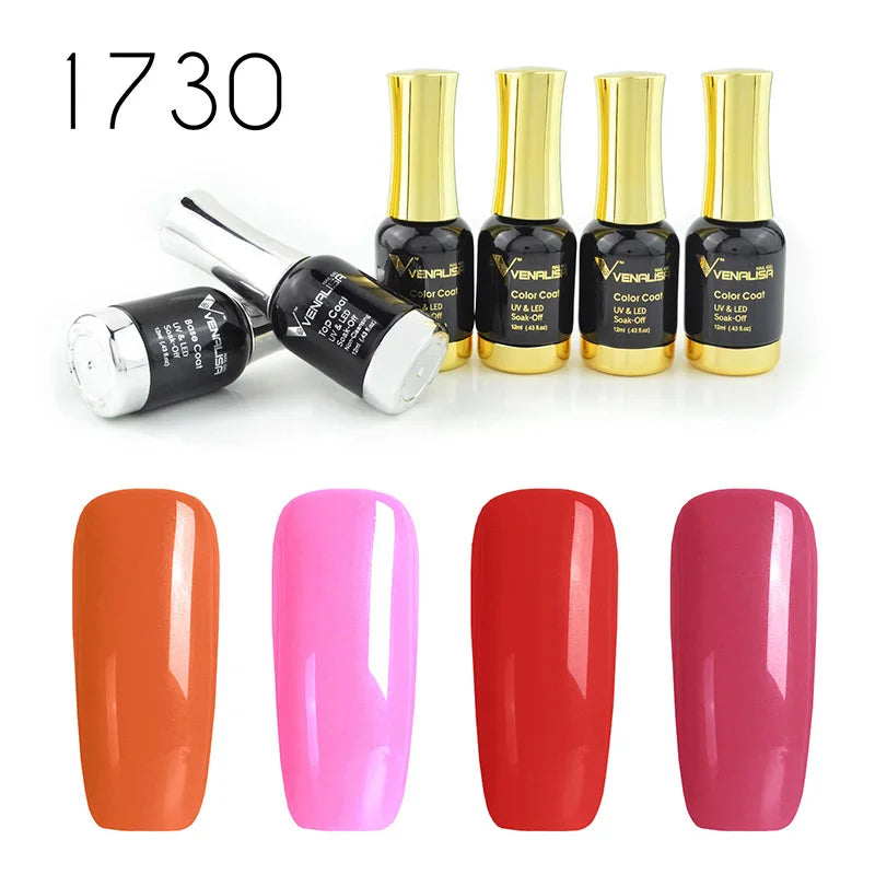 Venalisa Jelly Pink Kit 12ml Gel Nail Polish Full Coverage Platinum Pigment Fall Color Gorgeous Color Soak Off UV LEDGel Varnish