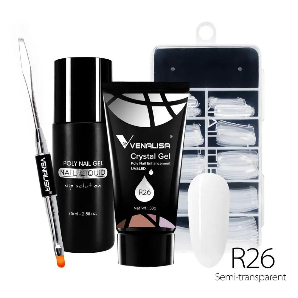 Venalisa Poly Nail Gel Kit Nail Design Building Nail Gel Acrylic Transparent Crystal Coumuflage Set Nail Extend Jelly Gel Polish