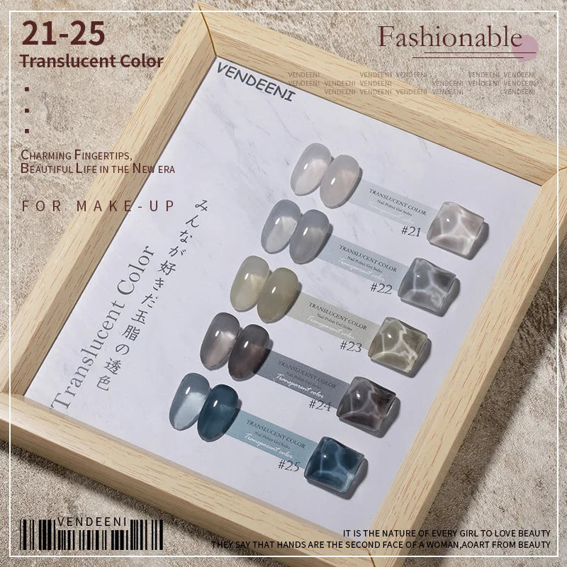 Vendeeni Nude Jelly UV Gel Nail Polish 40 Colors Translucent Semi Permanent Nail Art Lacquer Gel Pink Skin Tone Gel Varnish 15ml