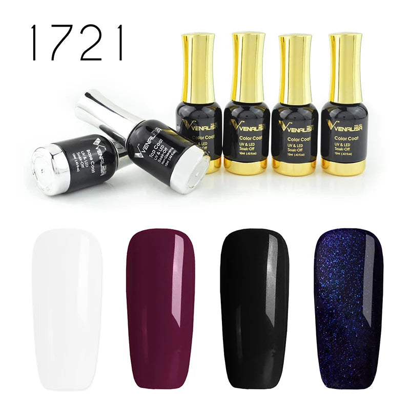 Venalisa Jelly Pink Kit 12ml Gel Nail Polish Full Coverage Platinum Pigment Fall Color Gorgeous Color Soak Off UV LEDGel Varnish