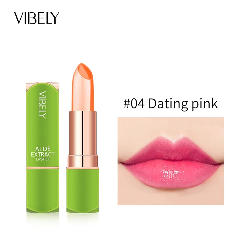 VIBELY Natural Mood Color Changing Lipstick Aloe Vera Moisturizing Jelly Lip Balm Long Lasting Makeup For Women Beauty Cosmetics