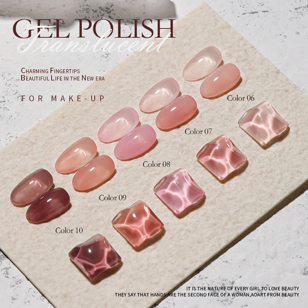 Vendeeni Nude Jelly UV Gel Nail Polish 40 Colors Translucent Semi Permanent Nail Art Lacquer Gel Pink Skin Tone Gel Varnish 15ml