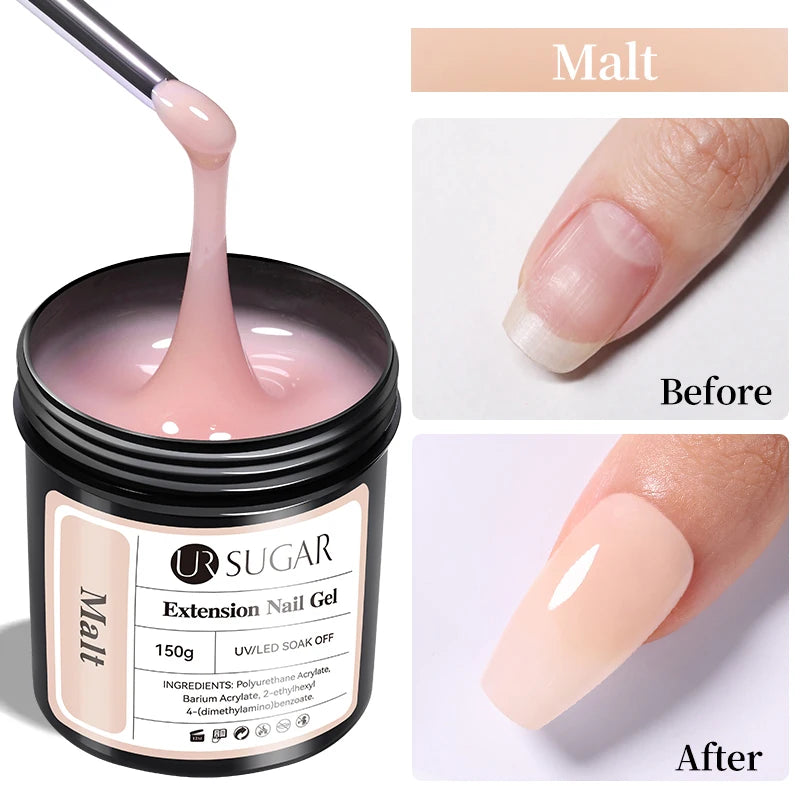 UR SUGAR 150g Rubber Base Gel Nail Polish Sparking Aurora Glitter Rubber Varnish Soak Off Semi permanent UV LED Gel Manicure