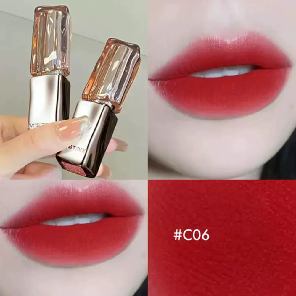 MISTINE Long-Lasting Lipstick Non-Transfer Coffee Ice Lipstick Glossy Liquid Lip Gloss Matte Red Brown Lip Color