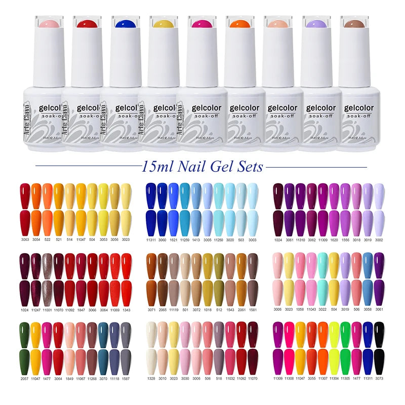 Arte Clavo 10/12/20pcs Gel Nail Polish Set 116 Colors Manicure Semi Permanent Soak Off UV  LED Design Nail Art Gel Varnish Kit