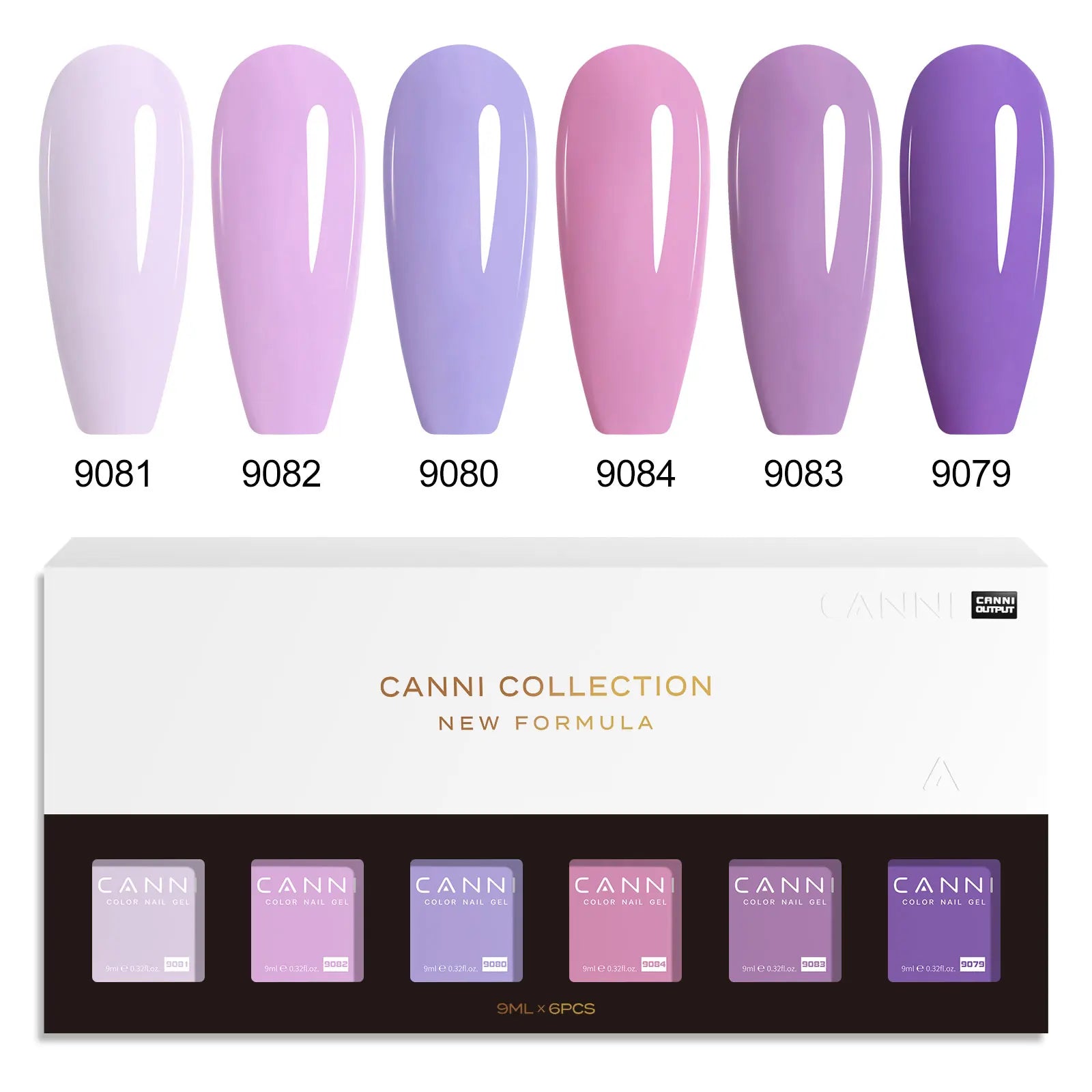 CANNI HEMA FREE Nail Gel Polish VIP Kit Jelly Amber Color Collection Semi Permanent French Nail Gorgeous Color 9ml*6pcs/set