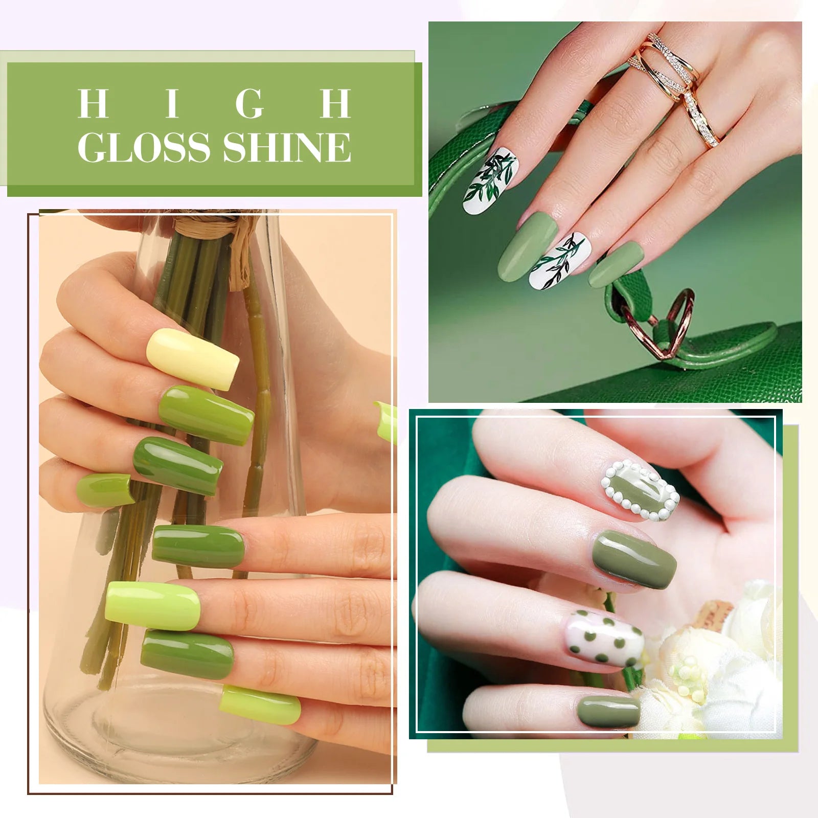 CANNI 6pcs/Lot 9ml HEMA FREE Green Nail Gel Polish UV LED Colorful Long-lasting Forest Fern Fusion Kit Nail Gel Colors Set-2314