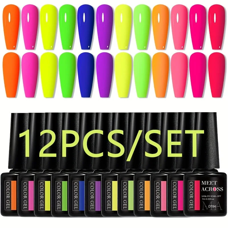 10-12Pcs/set Thermal Gel Nail Polish Set 3 Layers Color Change Nails Semi Permanent Gel Nail Polish For Manicure nail supplies