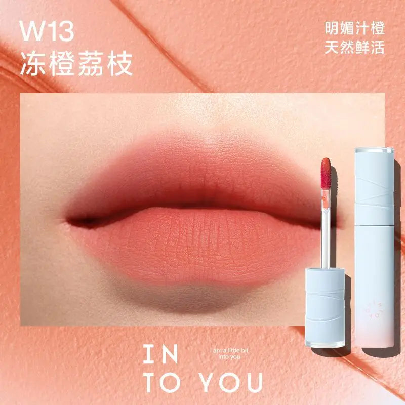 INTO YOU Lipstick Appears White Lightweight  Not Easy To Stick To Cups Matte Long-lasting Waterproof Natural Beauty Makeup