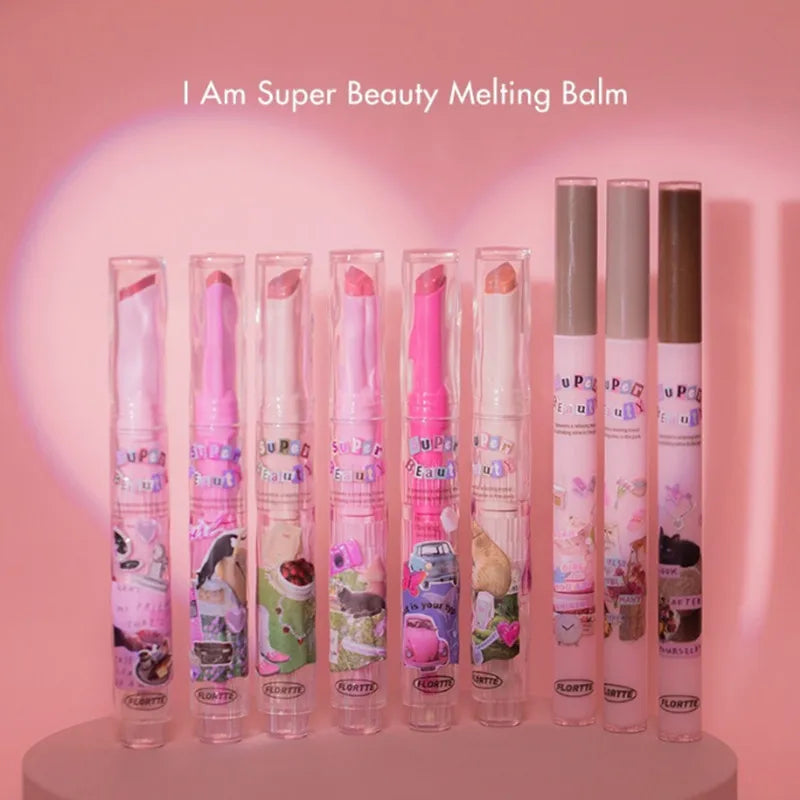 FLORTTE Watery Glow Lipstick Mirror Lip Balm Moisturizing Solid Jelly Lip Gloss Glass Lip Glaze Tint Makeup Beauty