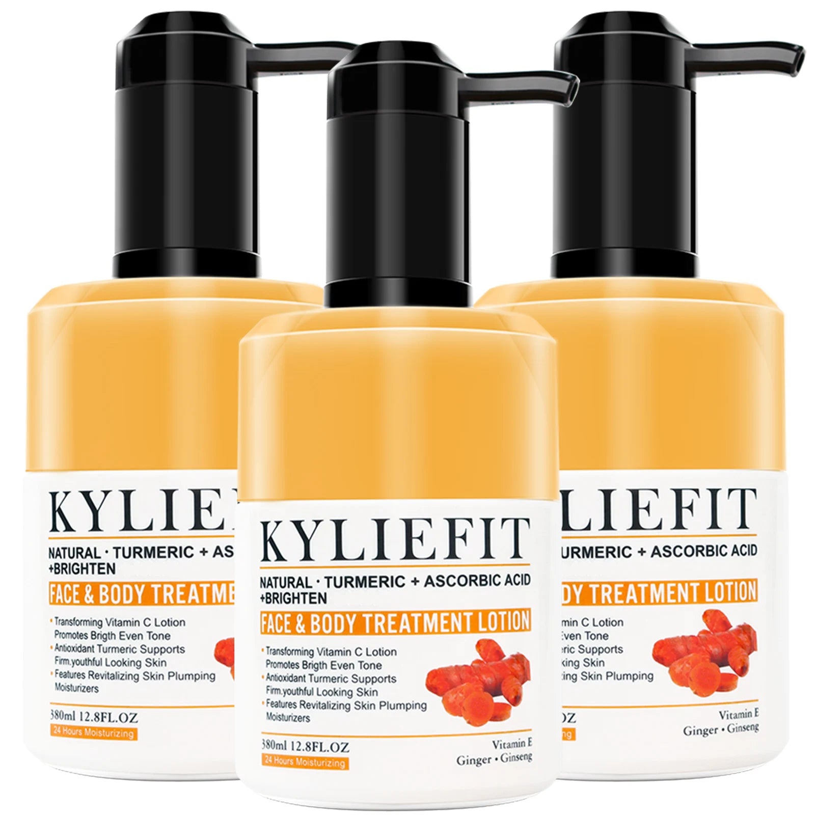 KYLIEFIT Natural Turmeric Brightening Body Lotion, Reduce Blemish, Acne, Smooth , Glowing & Hydration Cream, For All Skin Types
