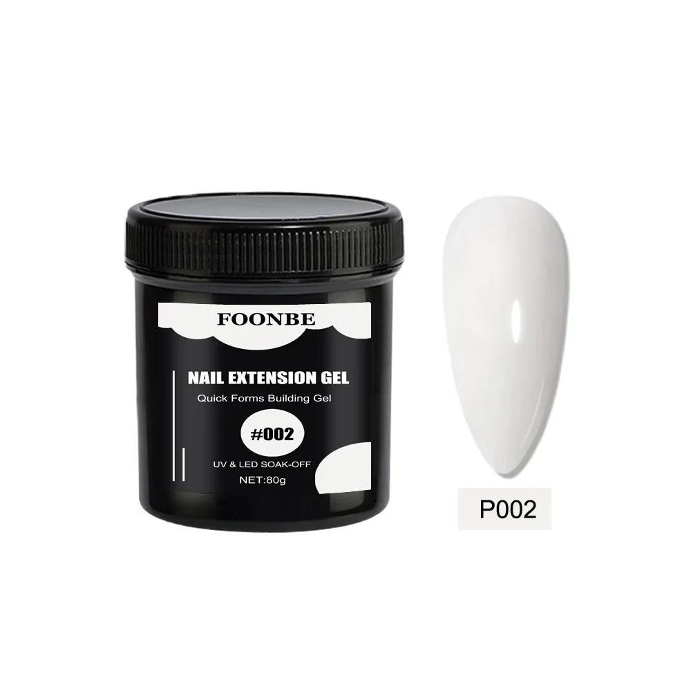 80g Nail Extension Gel Nude Pink Semi-Permanent Soft Gel Medium Viscosity White Clear Nails Builder Jelly French Nail Form Build