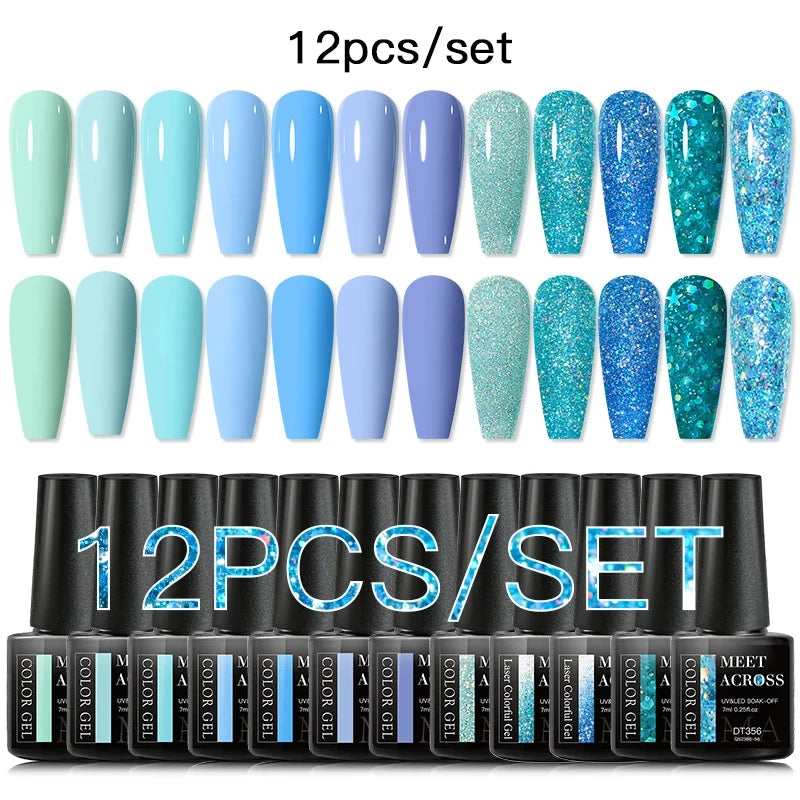 10-12Pcs/set Thermal Gel Nail Polish Set 3 Layers Color Change Nails Semi Permanent Gel Nail Polish For Manicure nail supplies
