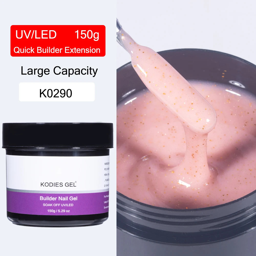 KODIES GEL 150g Builder Nail Gel for Extension Semi Permanent UV Aurora Construction Poly Gellak for Nail Art Manicure Design