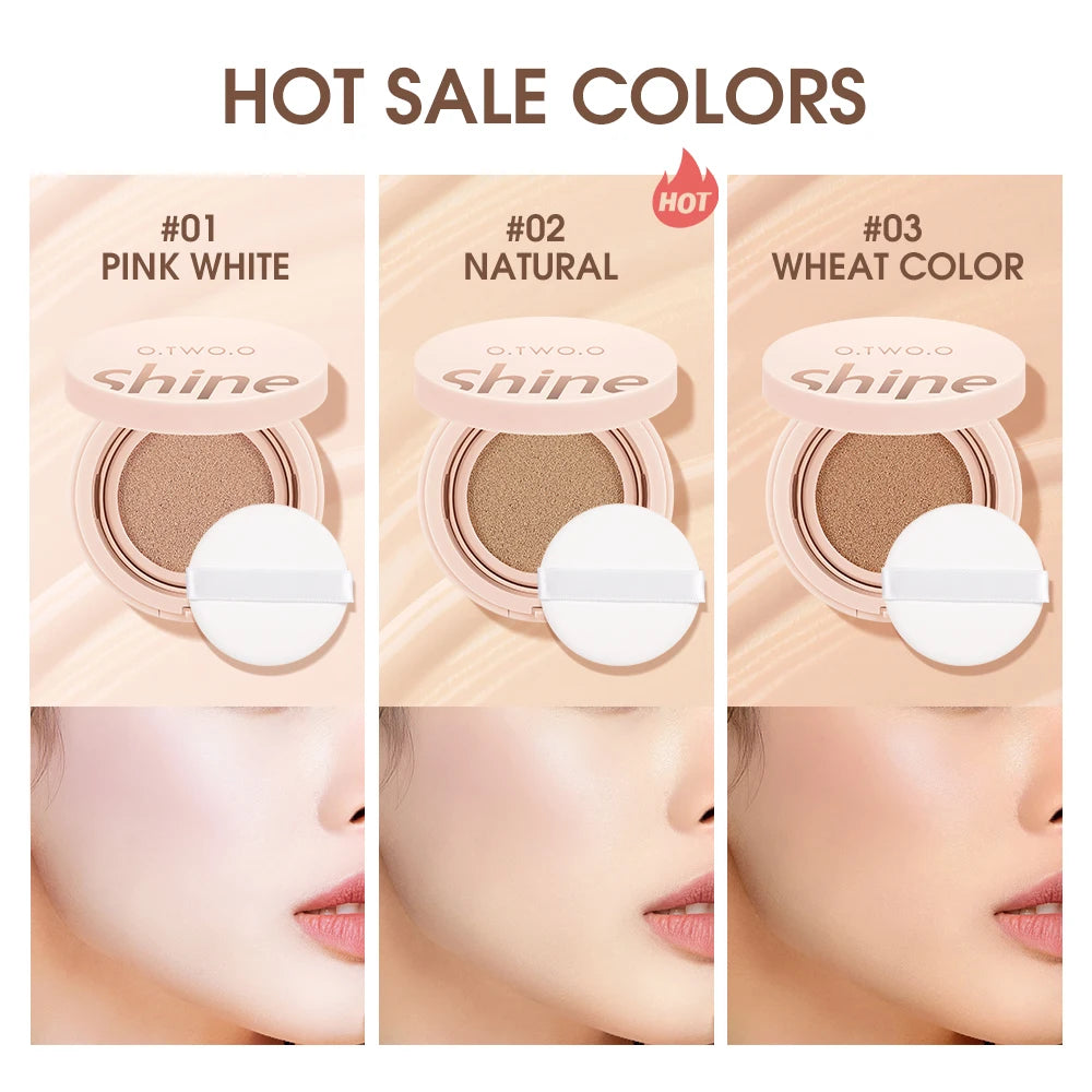 O.TWO.O Cushion Foundation 3 Colors Air Cushion BB Cream Full Coverage Breatheable Concealer Waterproof Face Foundation