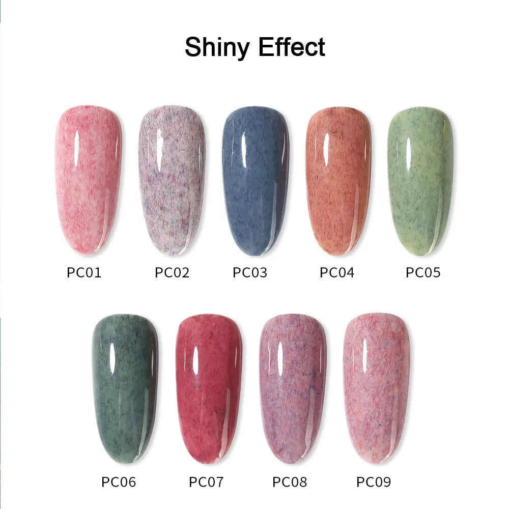 Vendeeni 9 Color/Set Furs Fluff Gel Nail Polish Semi Permanent UV LED Soak Off Gel Varnish DIY Plush Velvet Nail Art Gel Lacquer