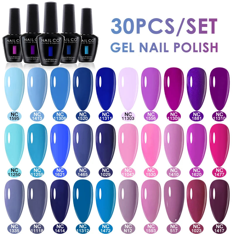 NAILCO 15ml 20/30pcs Gel Nail Polish Set Spring Summer Color UV Gel Nail Art All For Manicure  Gel Paint For DIY Professionals