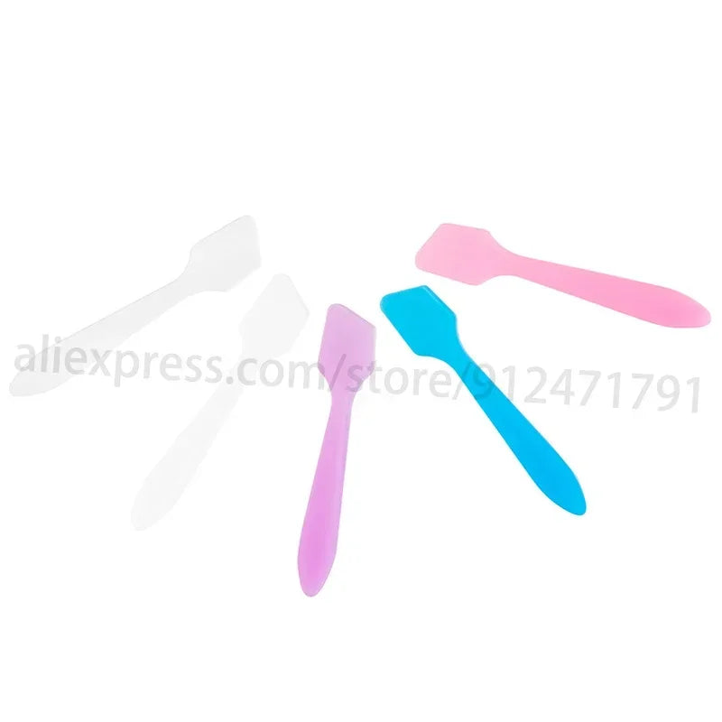500pcs Plastic Cosmetic Spatulas Scoop Face Cream Mask Mud Mixing Spoon DIY Beauty Tools Eye Facial Makeup Applicator Spoon
