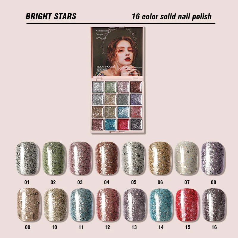 Korean Solid Nail Gel Palette Mud Painting Shinng Glitter Sequin For Nail Art Design Semi Permanent Soak Off UV Gel Varnish