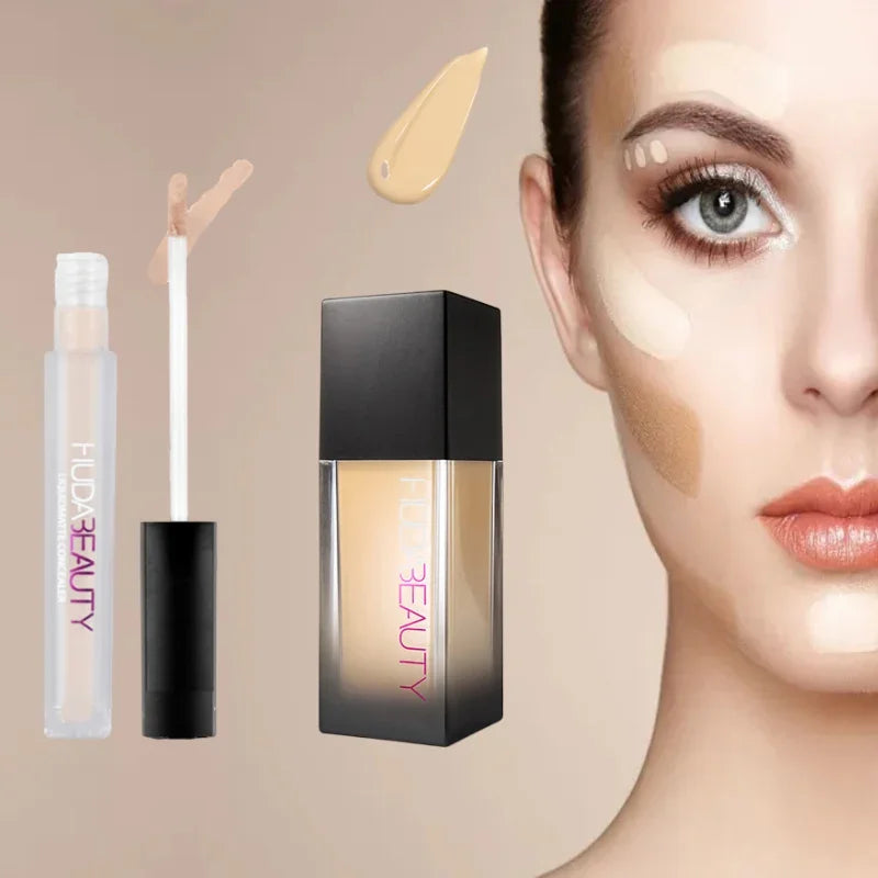 2PCS HUDA Foundation Concealer Base Makeup Set