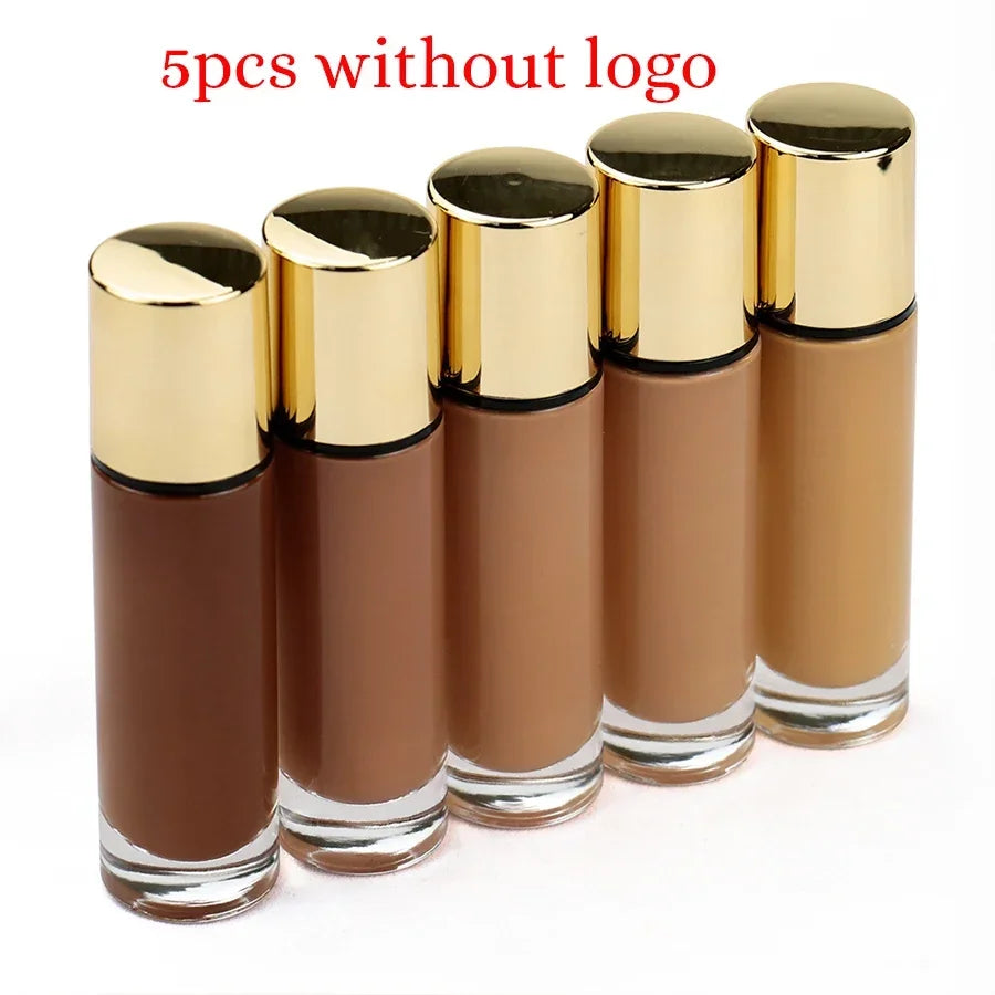 Round Bottle 12 Color Matte Moisture Waterproof All Kinds Skin Private Label Liquid Foundation Custom Base Make Up Bulk Makeup
