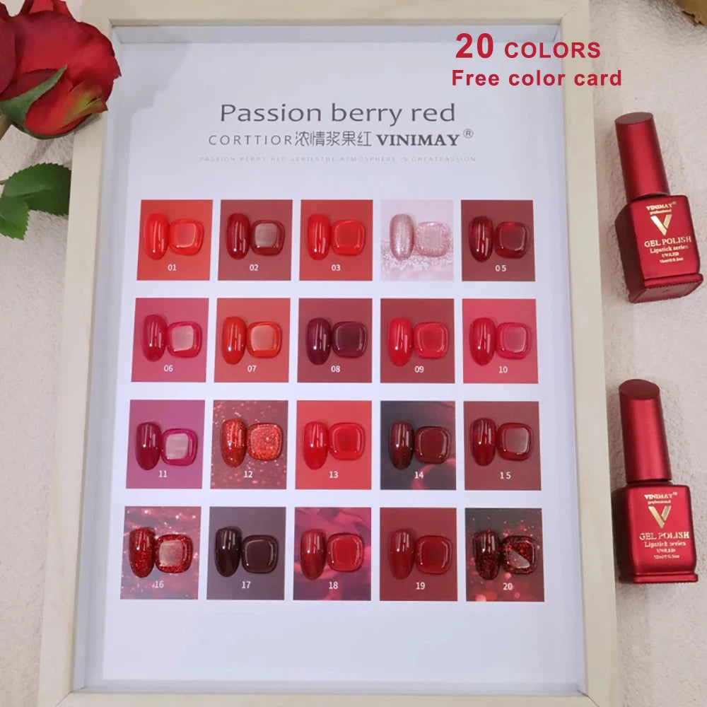 Red Gel Nail Polish Set Gel Polish Set