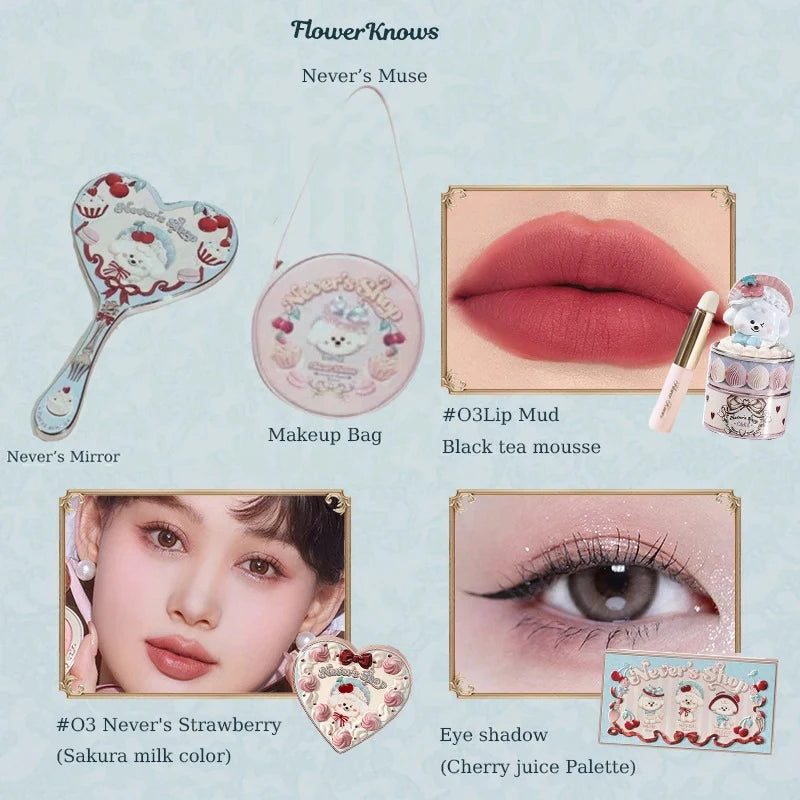 Flower Knows Never's Shop Collection All In Make Up Sets Cosmetics Full Set Lip Mud Blusher Eye Shadow Makeup Kit Professional