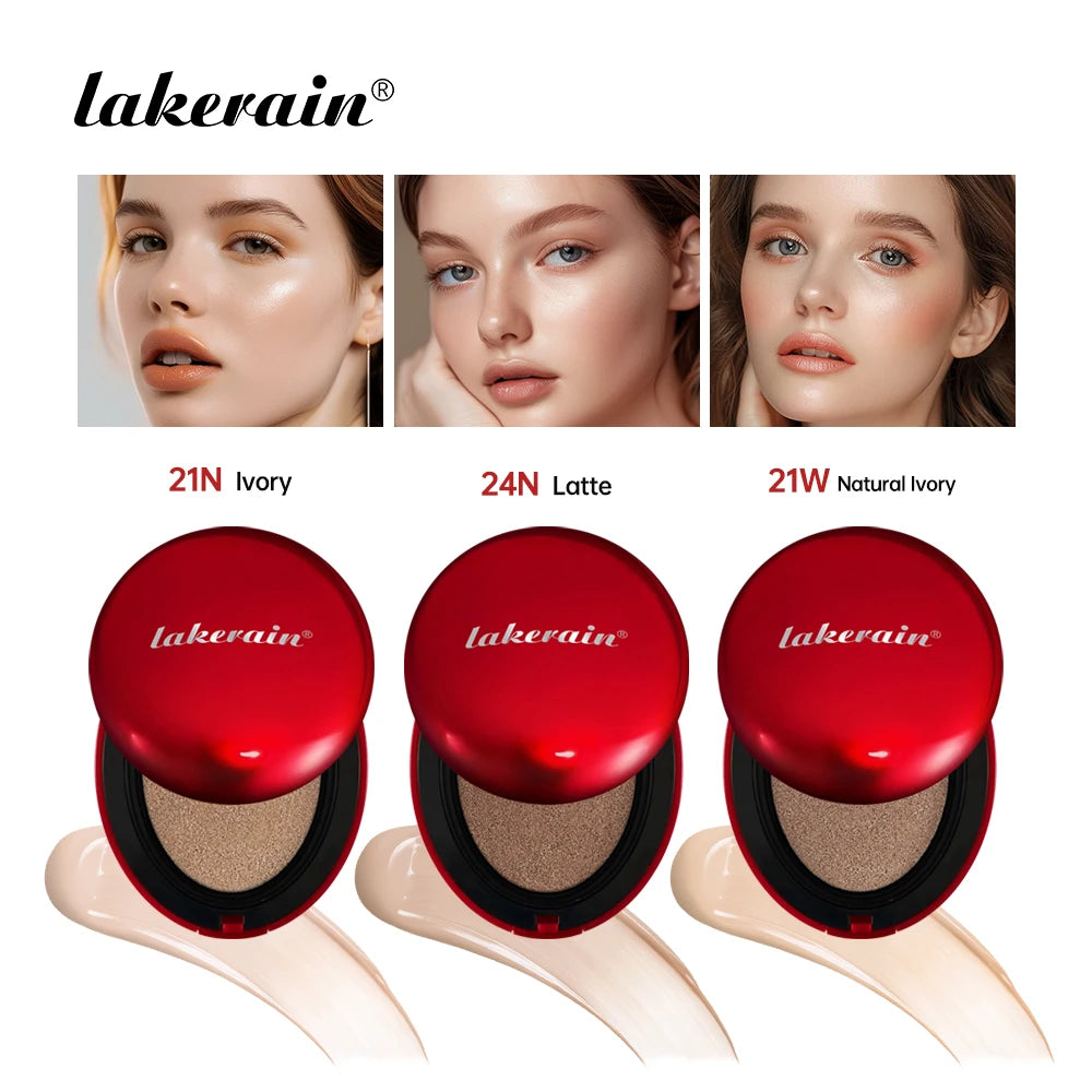 Lakerain Sunscreen Cushion Foundation  Waterproof Long-lasting Brighten Foundation Cream Women Base Makeup Face Korean Cosmetics