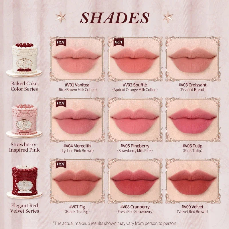 Flower Knows Strawberry Cupid Collection Cake Lip Cream 5ml Velvet Lip Tint - High Pigment Color Longwear Matte Lipstick