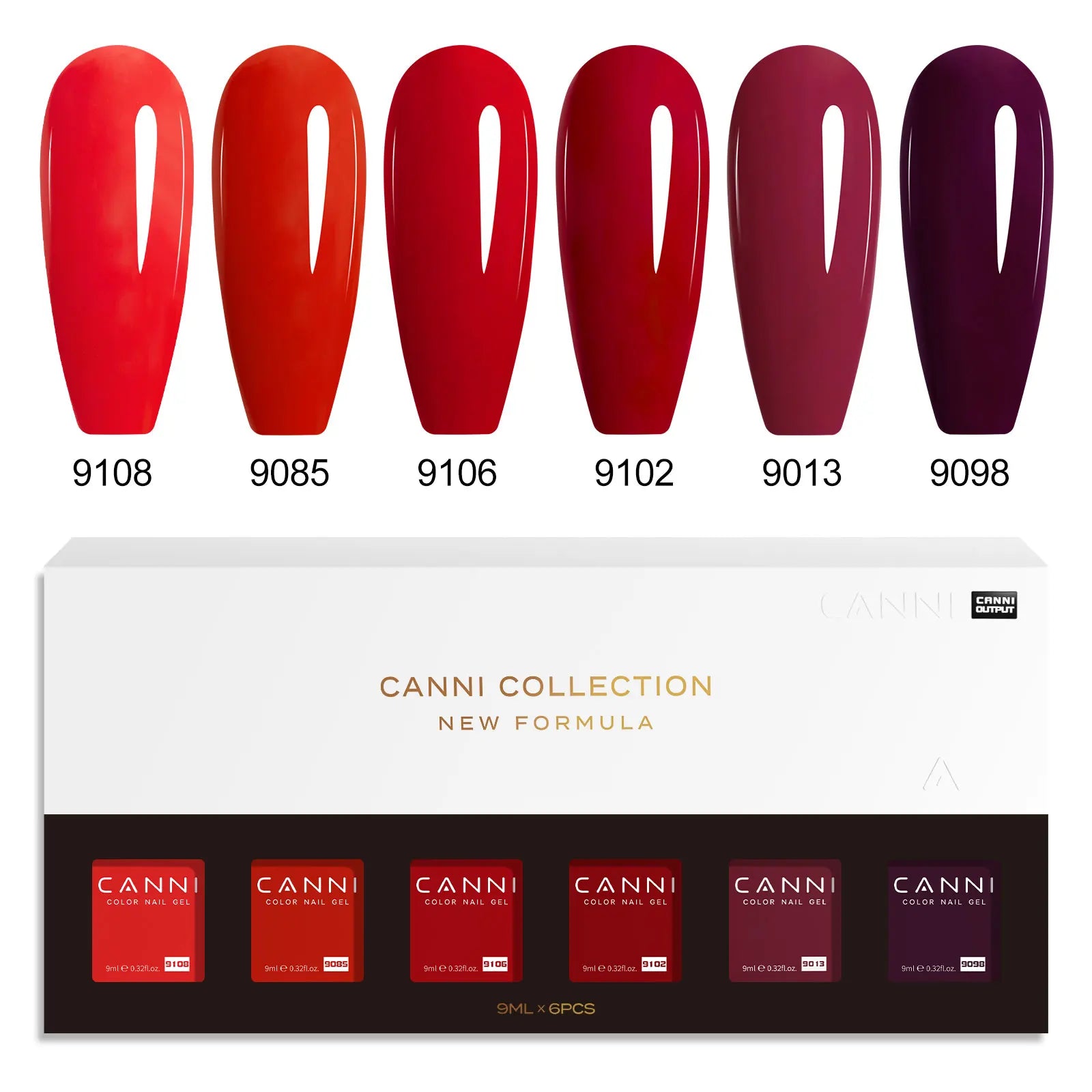 CANNI HEMA FREE Nail Gel Polish VIP Kit Jelly Amber Color Collection Semi Permanent French Nail Gorgeous Color 9ml*6pcs/set