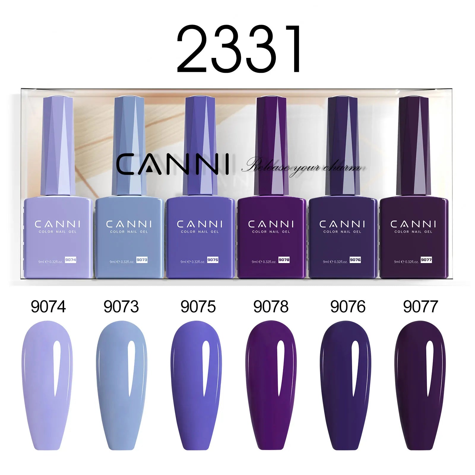 HEMA FREE CANNI Nail Gel Polish VIP Kit 9ml Galaxy Sparkle Glitter Nail Gel Kit Soak Off UV LED Gel Varnish Pigmented Paint Set