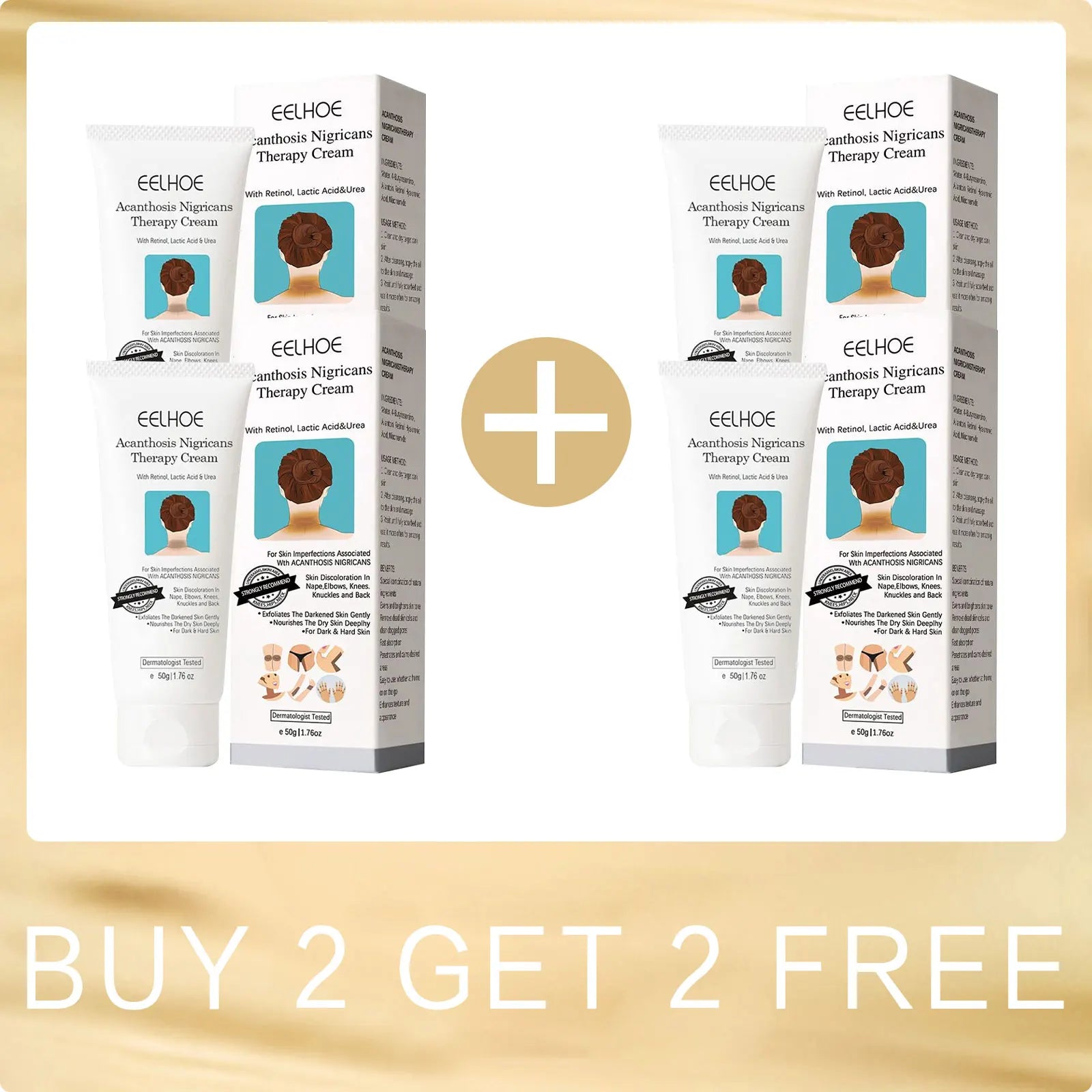 EELHOE Acanthosis Nigricans Therapy Cream Neck Arm Knee Joint Underarm