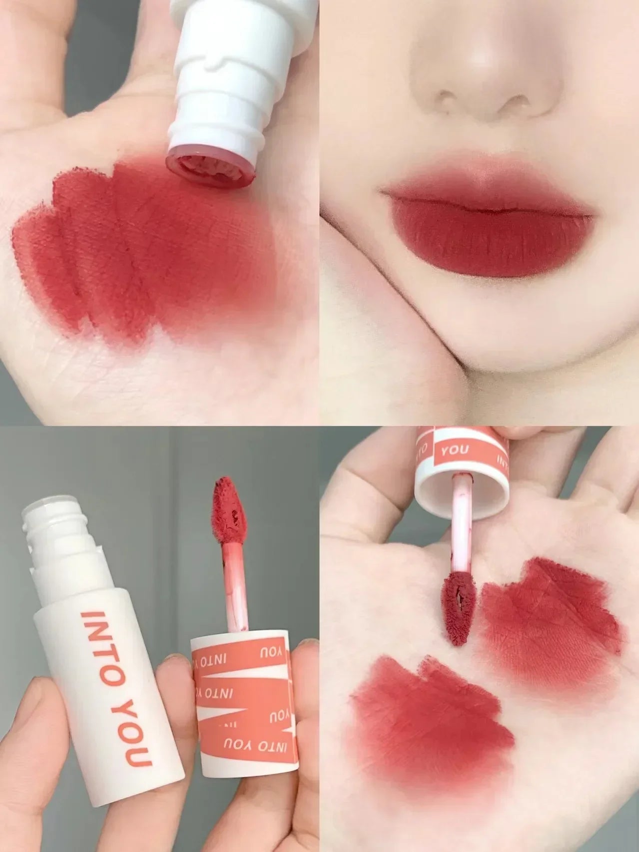 INTO YOU Lip Mud Lip Gloss Velvet Lipstick Lip Glaze Women Makeup Matte Waterproof Long Lasting Red Tint Rare Beauty Cosmetics