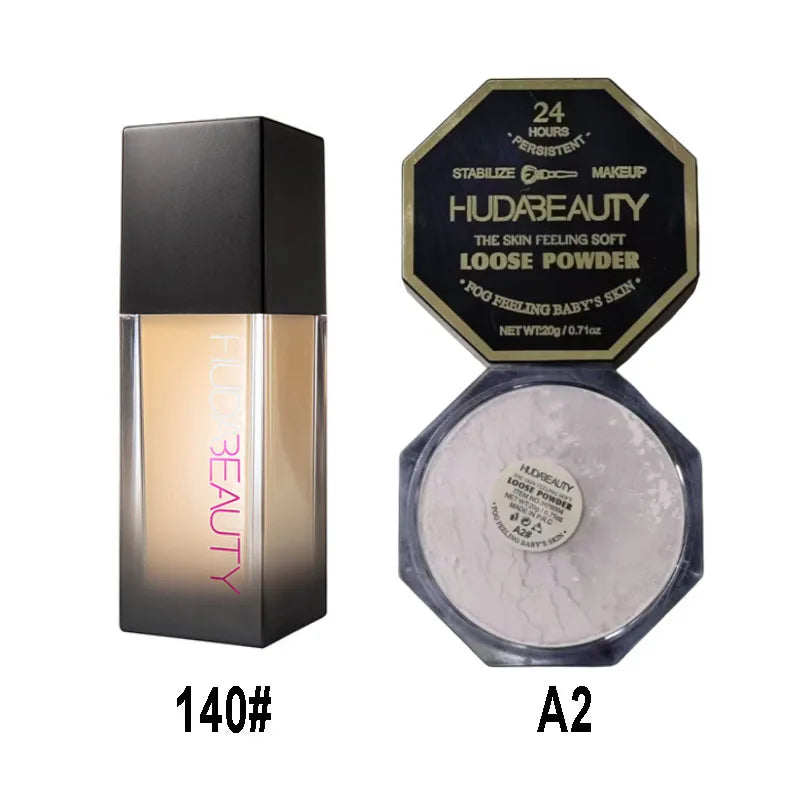 4-color Loose Powder Huda Setting Matte Powder Foundation Set Oil-control Skin Natural Makeup Face Concealer Stabilize Cosmetics