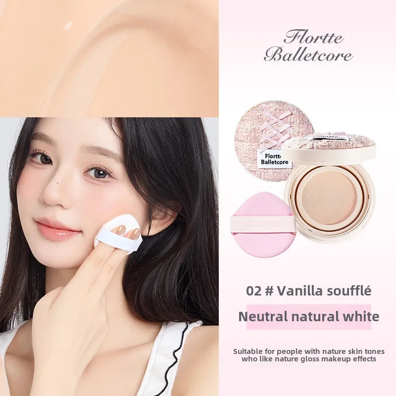 FLORTTE Makeup Products Ballet Soft Makeup Matte Foundation Air Cushion BB Cream Oil Control & Holding Base De Maquillaje