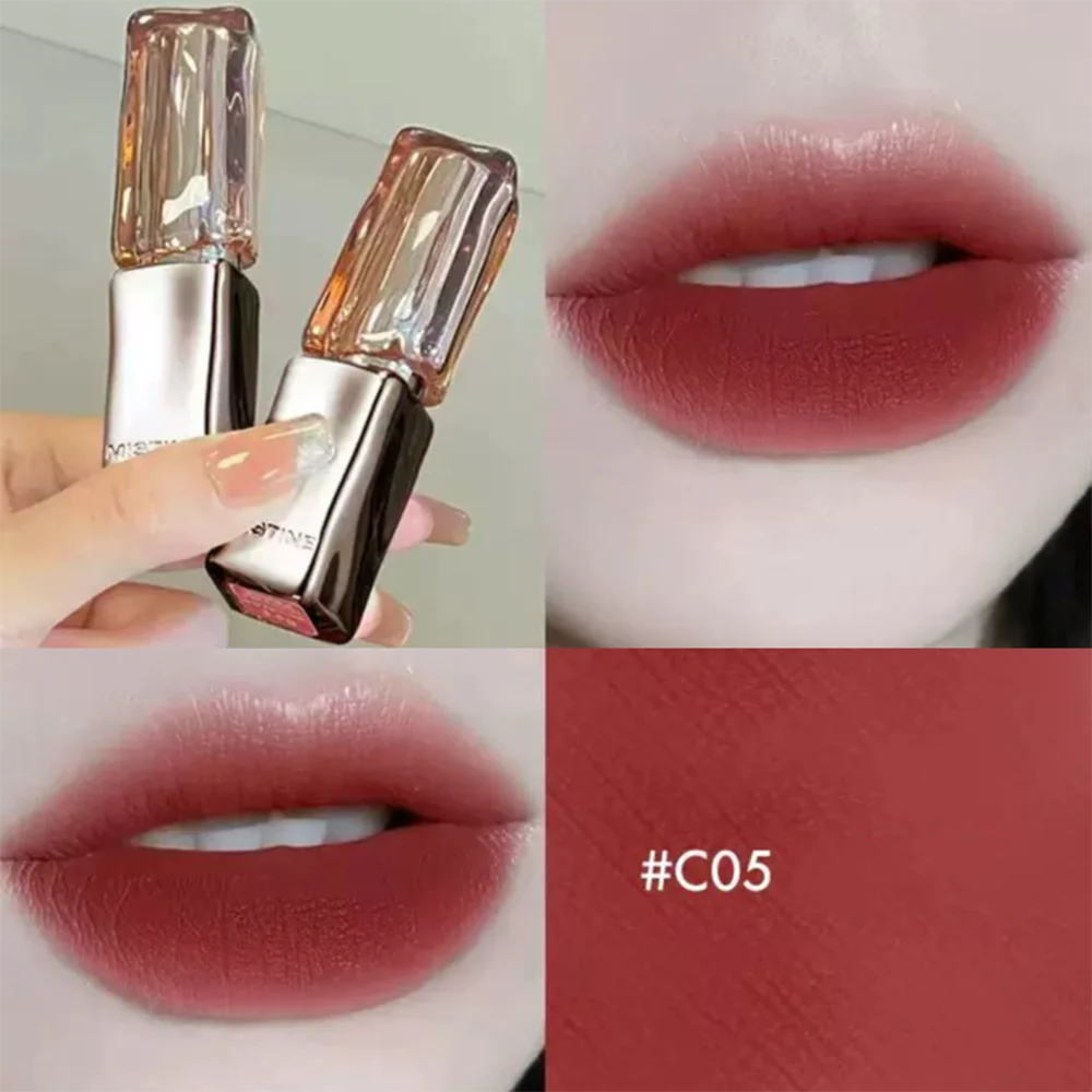 MISTINE Long-Lasting Lipstick Non-Transfer Coffee Ice Lipstick Glossy Liquid Lip Gloss Matte Red Brown Lip Color