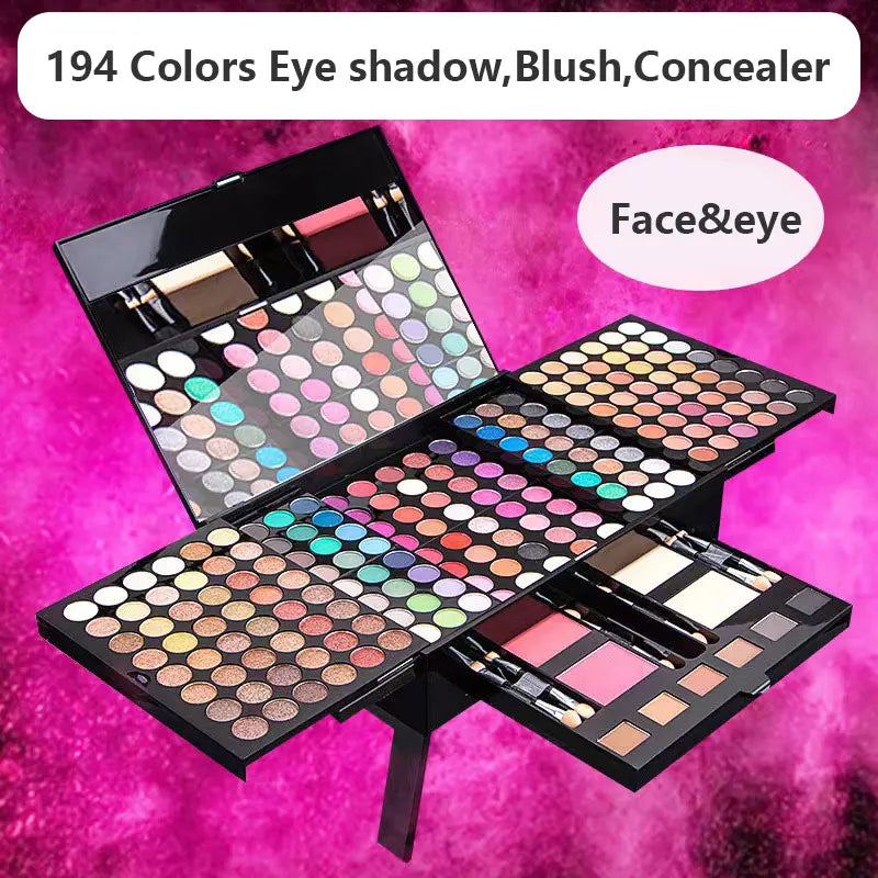 194 Color Makeup Pallet Professional All in On Makeup Kit for Women Eyeshadow Lipstick Blush Eyeliner Concealer Highlight Powder