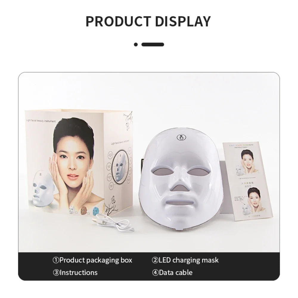 7 Colours LED Light Mask Rechargeable LED Mask Skin Care
