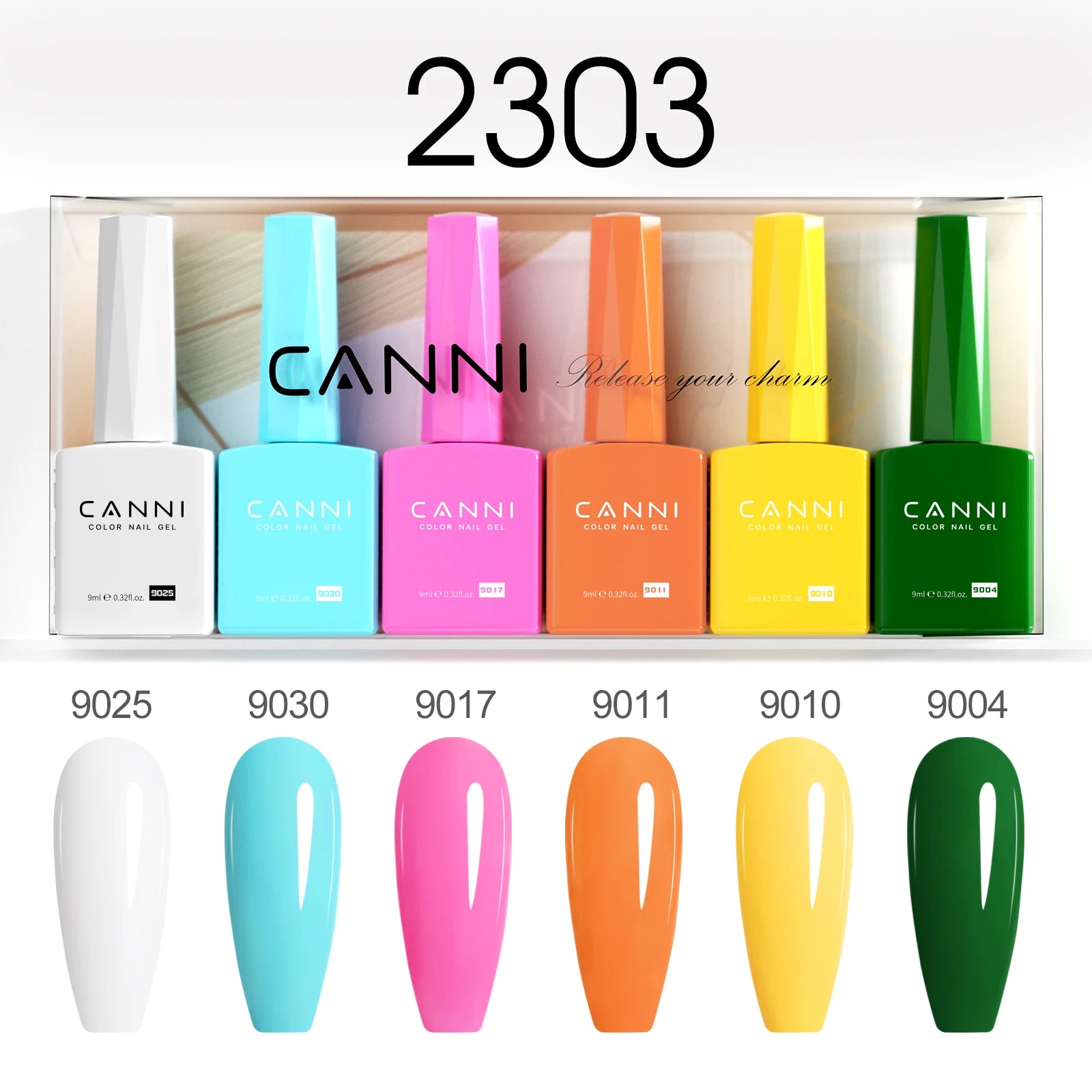 HEMA FREE CANNI Color Nail Gel Polish Kit Pink Blue Collection Semi Permanent Nail Manicure Soak Off UV LED Gel Set 6pcs*9ml