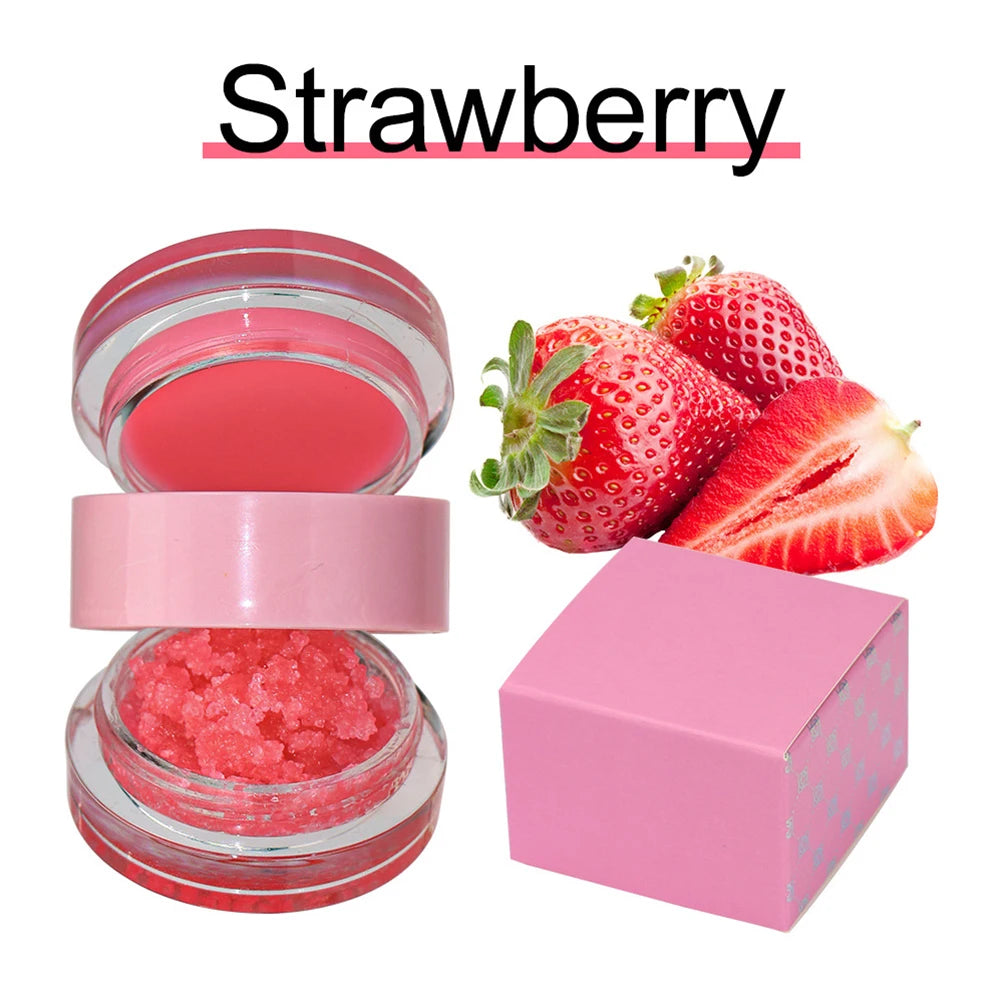 Vegan Fruit Lip Scrub Lipstick 2 in 1 Moustirzing Lip Balm Private Label Custom Logo Sugar Lip Scrub