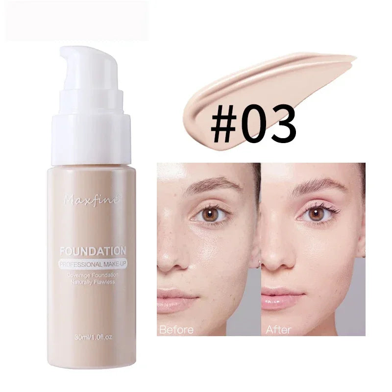 Liquid Face Foundation Cream Oil-Control BB Cream Matte Base Brightening Concealer Lasting Full Coverage Women Makeup Cosmetics