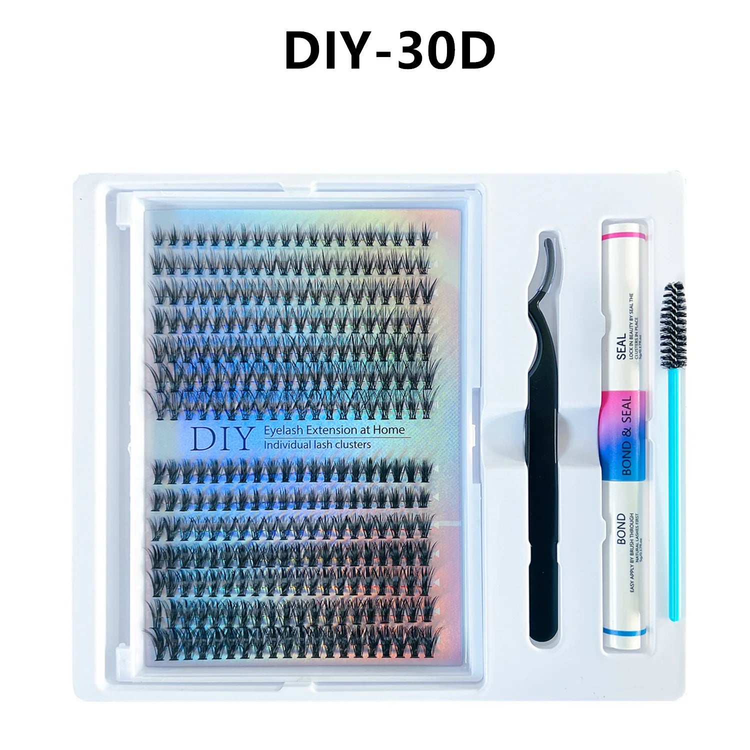 DIY 280 Cluster False Eyelash Extensions Kit Natural Soft Segmented Self grafting Lashes Bond and Seal Glue Brush Makeup Tools