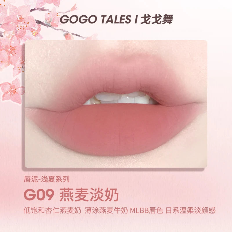 Gogotales Maquillajes Milk Cream Lip Mud Naked Color Matte Velvet Lipstick Vegan Waterproof Lip Glaze Girl korean Makeup
